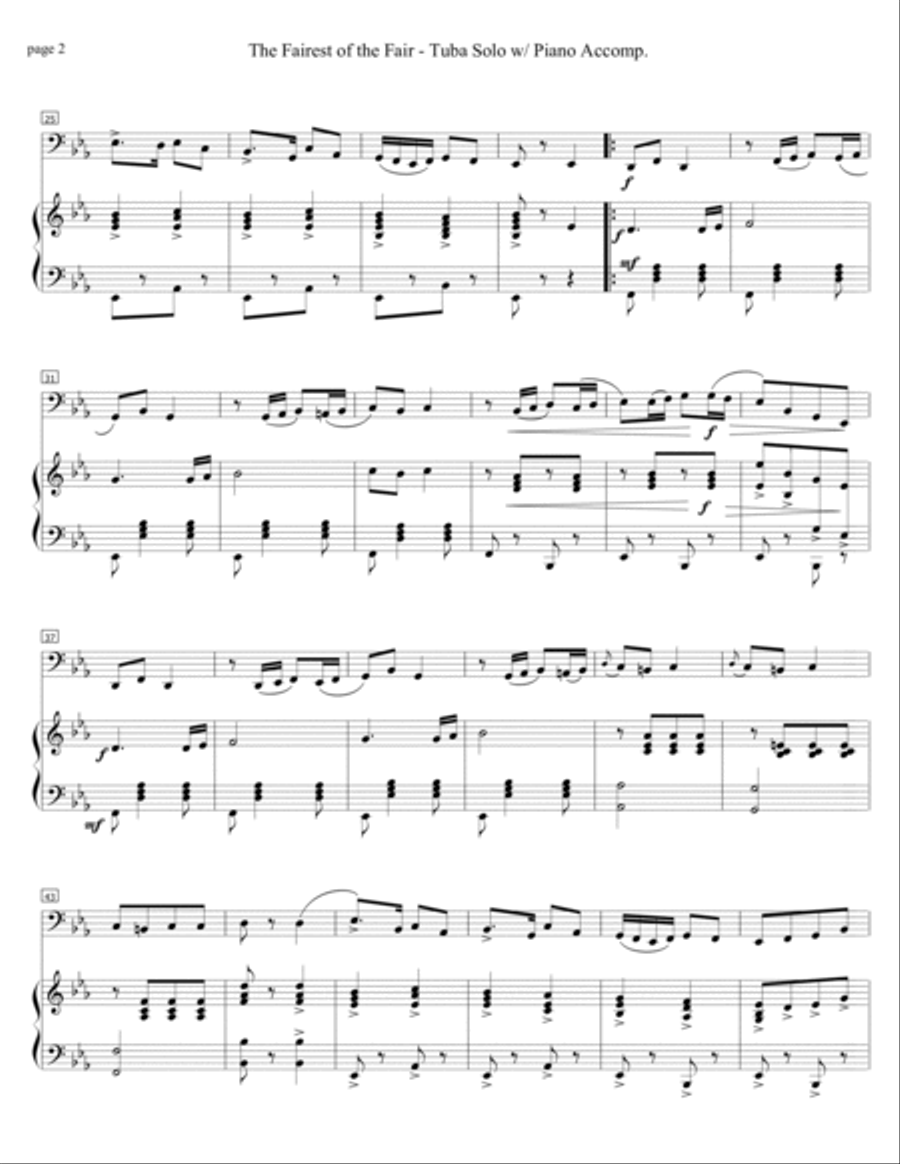 Fairest of the Fair - Tuba Solo Piano Method scores gallery preview page 2