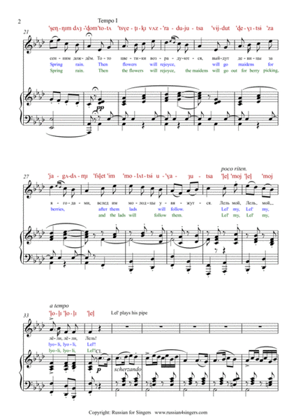 "Snowmaiden": The Third Song of Lel'. DICTION SCORE with IPA & translation