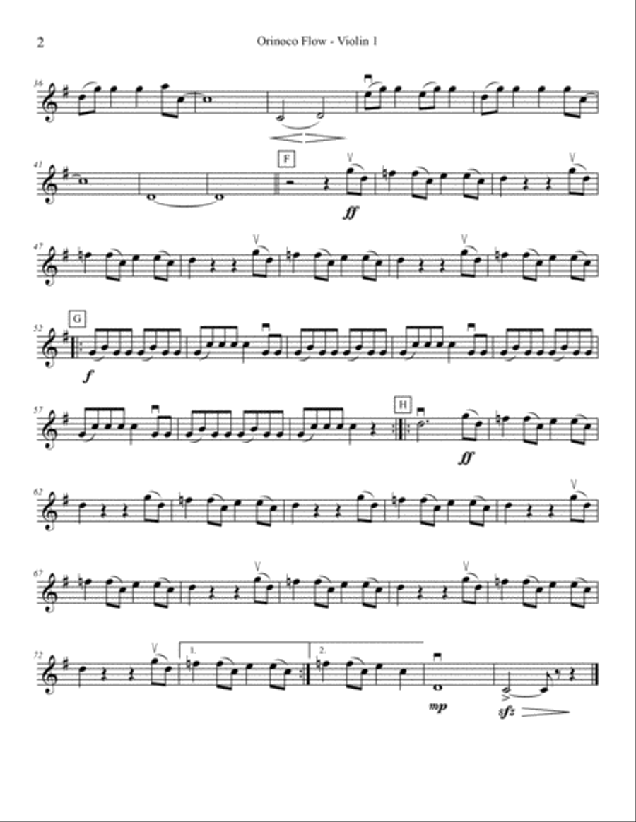Orinoco Flow String Quartet scores gallery preview page 2