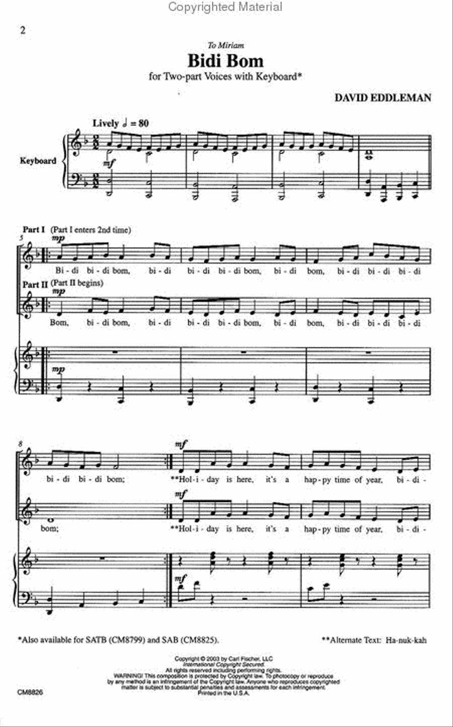Bidi Bom Choir scores gallery preview page 2