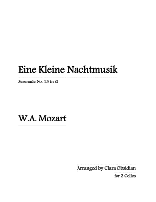 Book cover for Mozart's Eine Kleine Nachtmusik (complete) for 2 cellos [Solo and accompaniment]