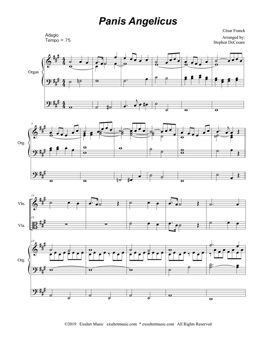 Panis Angelicus (Duet for Violin and Viola - Organ Accompaniment) String Duet scores gallery preview page 2