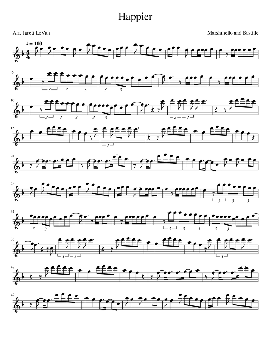 Happier Flute Solo scores gallery preview page 1