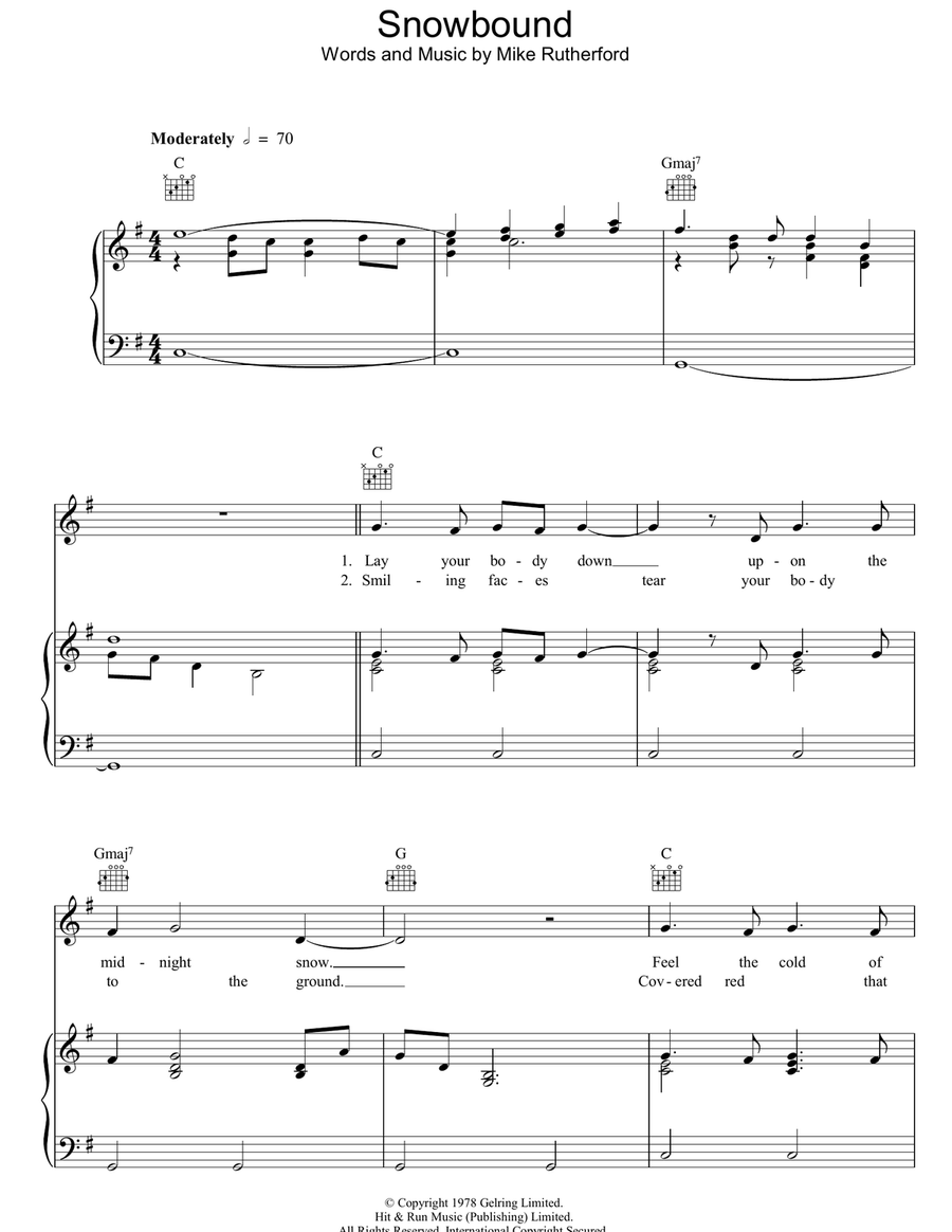 Snowbound Piano, Vocal, Guitar scores gallery preview page 1