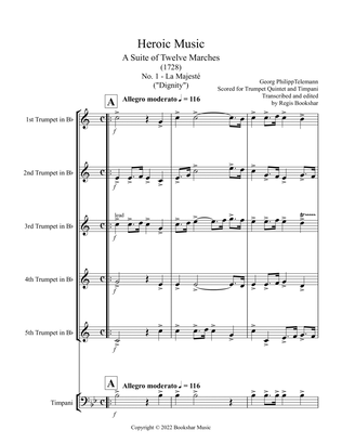 Heroic Music - A Suite of Twelve Marches (Complete) (Trumpet Quintet, Timpani)
