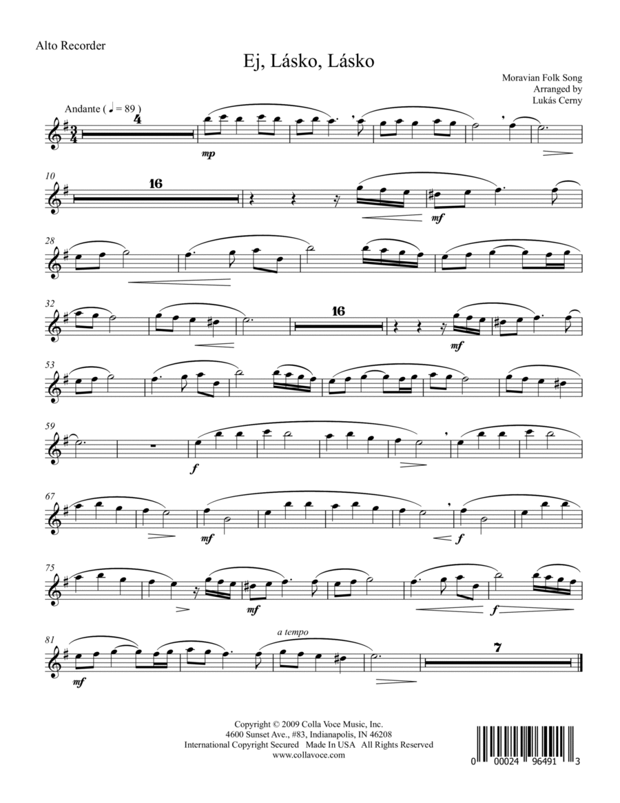 Ej, Lasko, Lasko Ej, Lasko, Lasko Choir scores gallery preview page 1