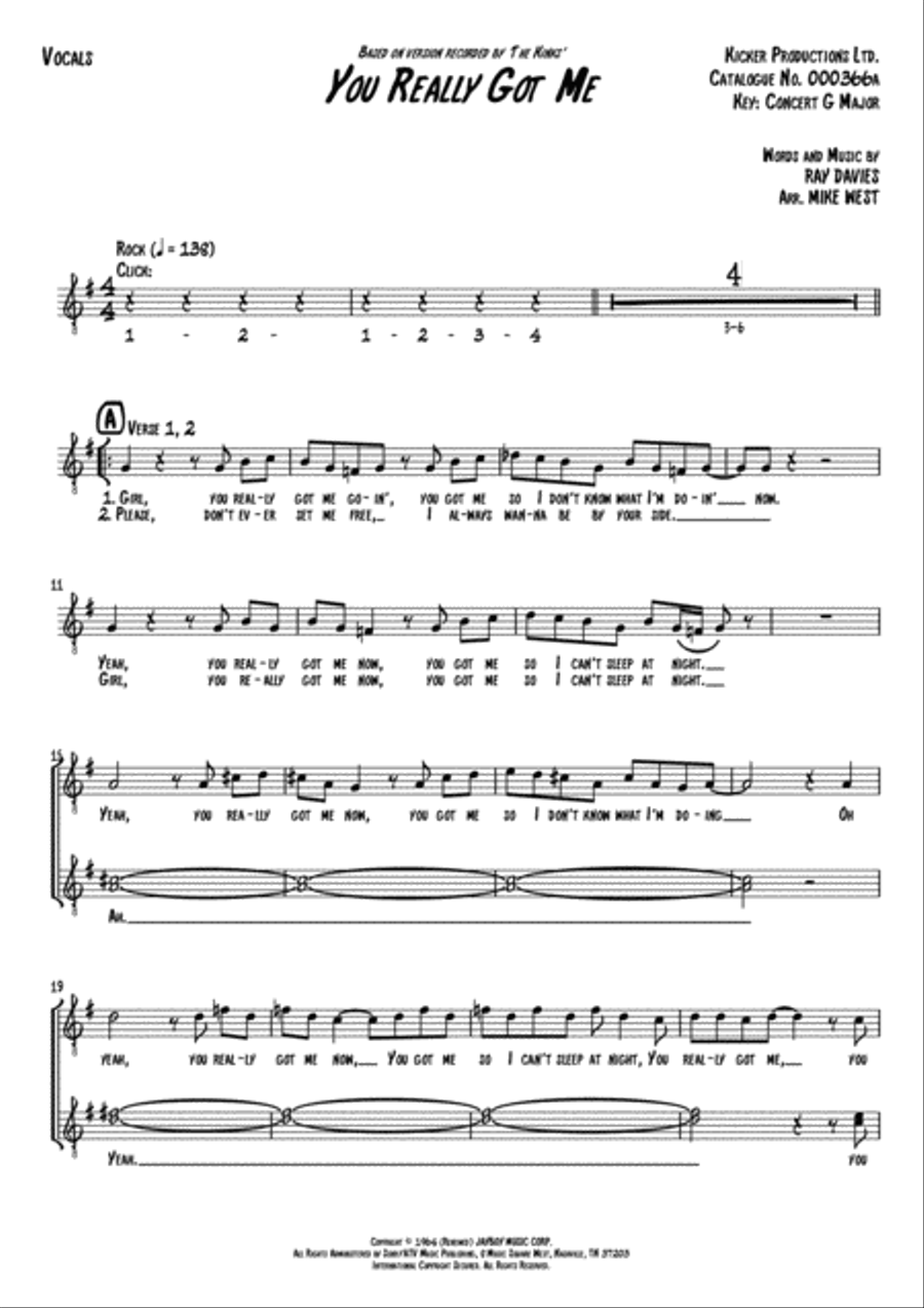 You Really Got Me You Really Got Me Voice Solo scores gallery preview page 2