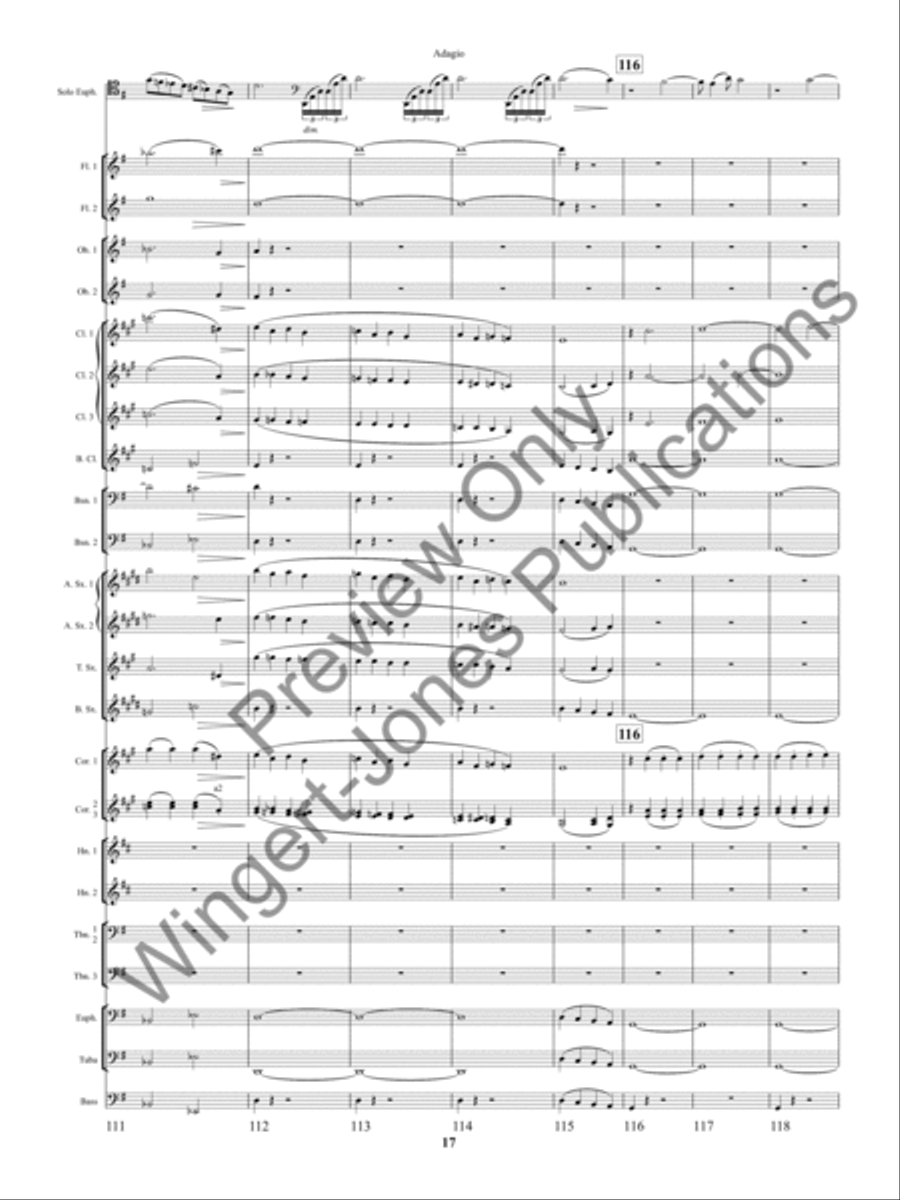 Adagio Solo Euphonium and Winds Concert Band scores gallery preview page 20