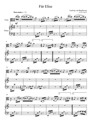 Book cover for Beethoven - Für Elise (Viola Solo)