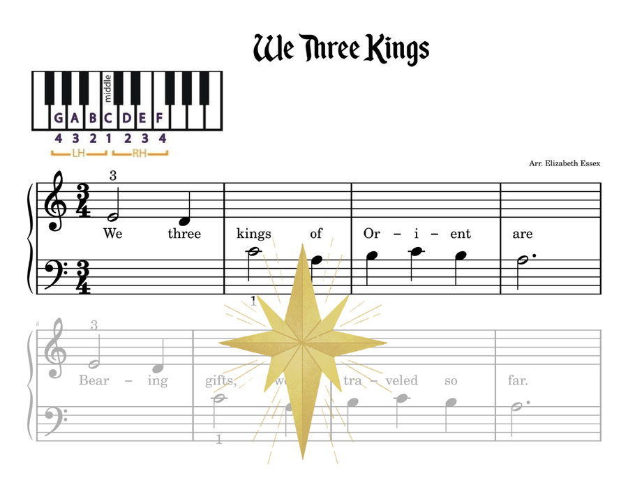 Christmas: Songs on the Staff in Middle C Position Easy Piano scores gallery preview page 5