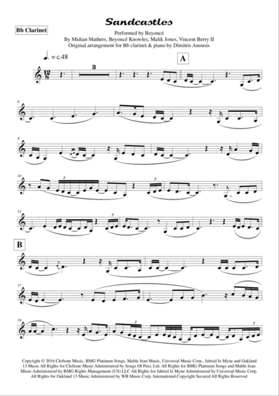 Sandcastles Clarinet Solo scores gallery preview page 3
