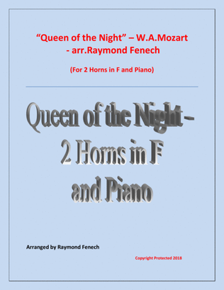 Book cover for Queen of the Night - From the Magic Flute - 2 Horns in F and Piano