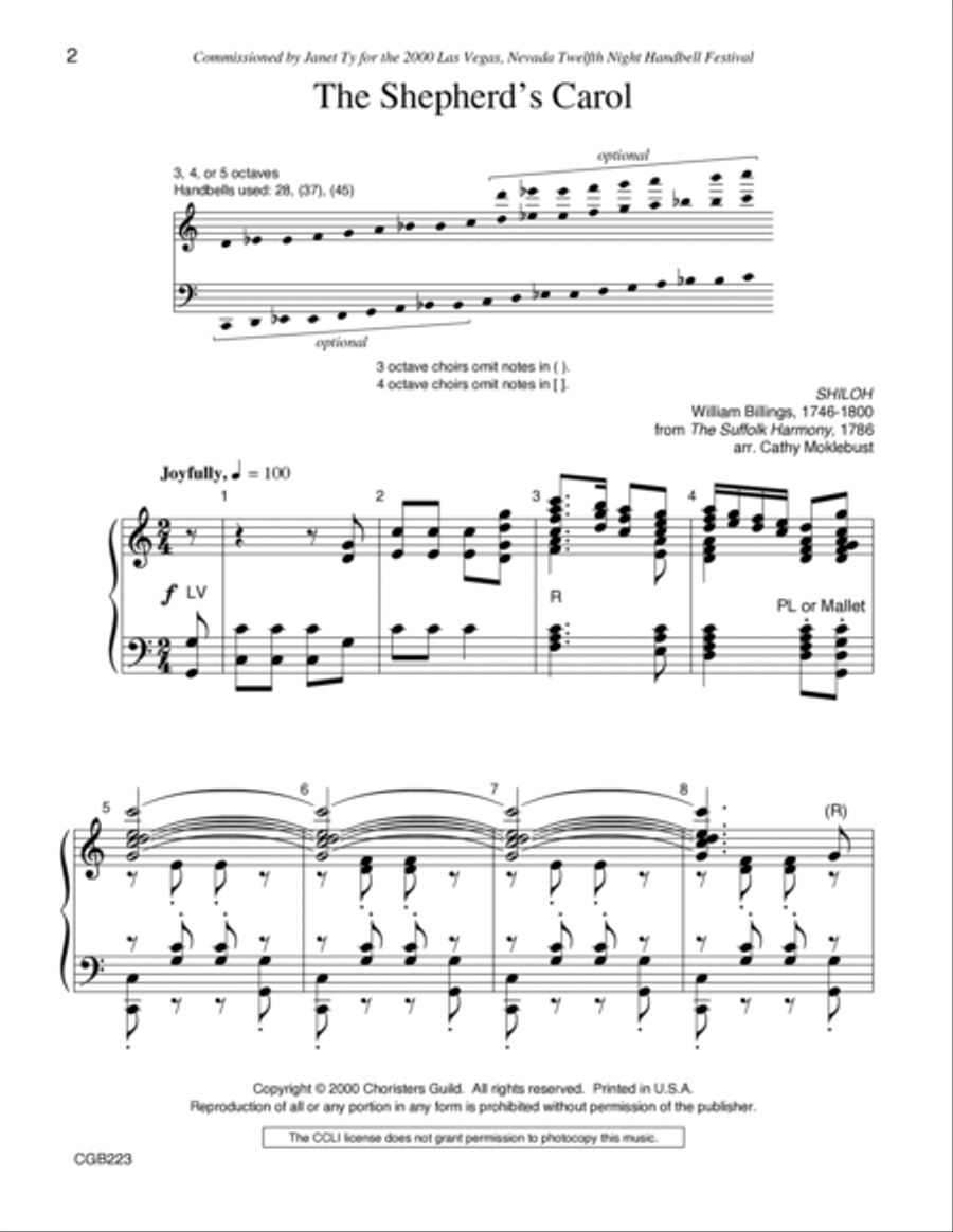 The Shepherd's Carol The Shepherd's Carol Handbell Choir scores gallery preview page 2