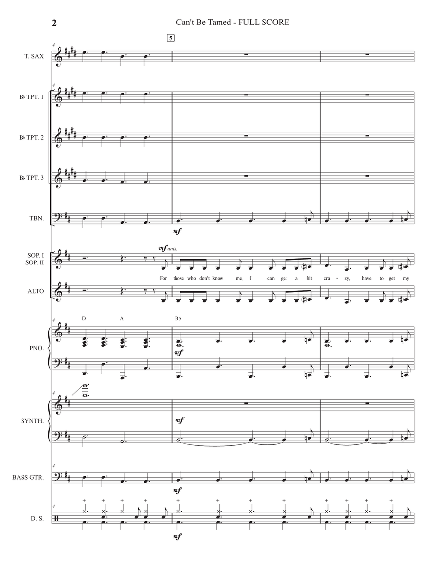 Can't Be Tamed Large Ensemble scores gallery preview page 5