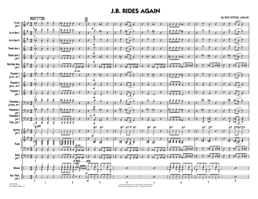 J.B. Rides Again - Full Score Jazz Ensemble scores gallery preview page 2