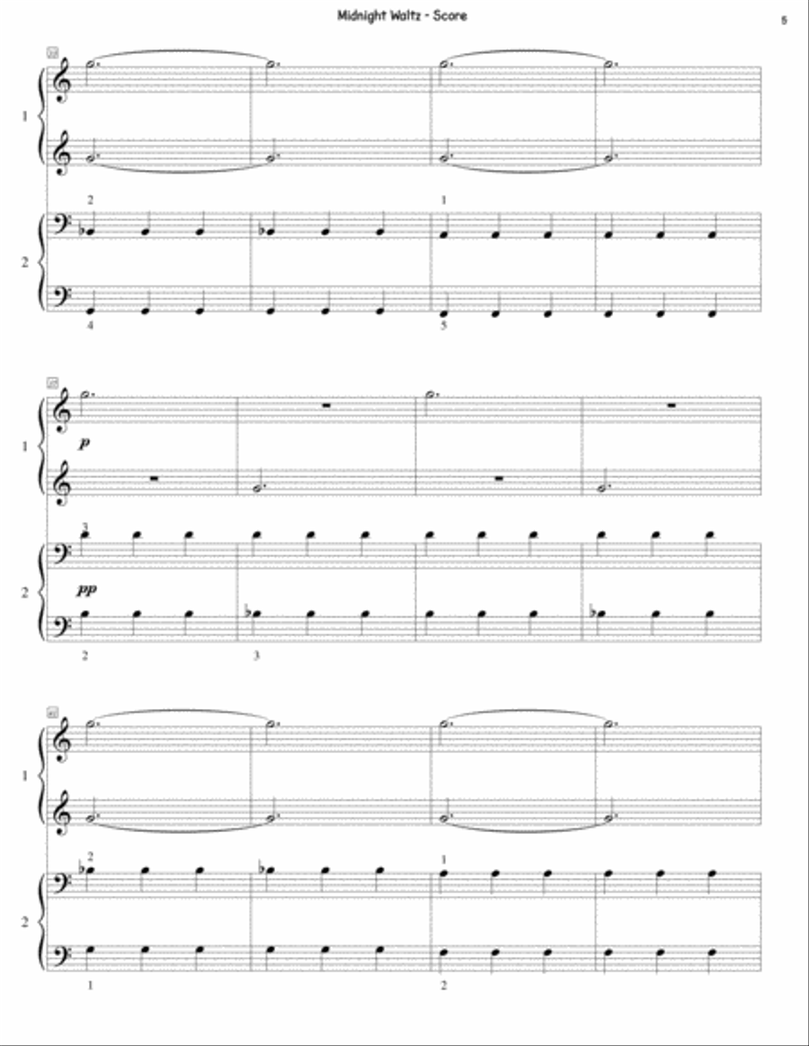 Midnight Waltz (1 piano, 4 hands) Piano Method scores gallery preview page 5
