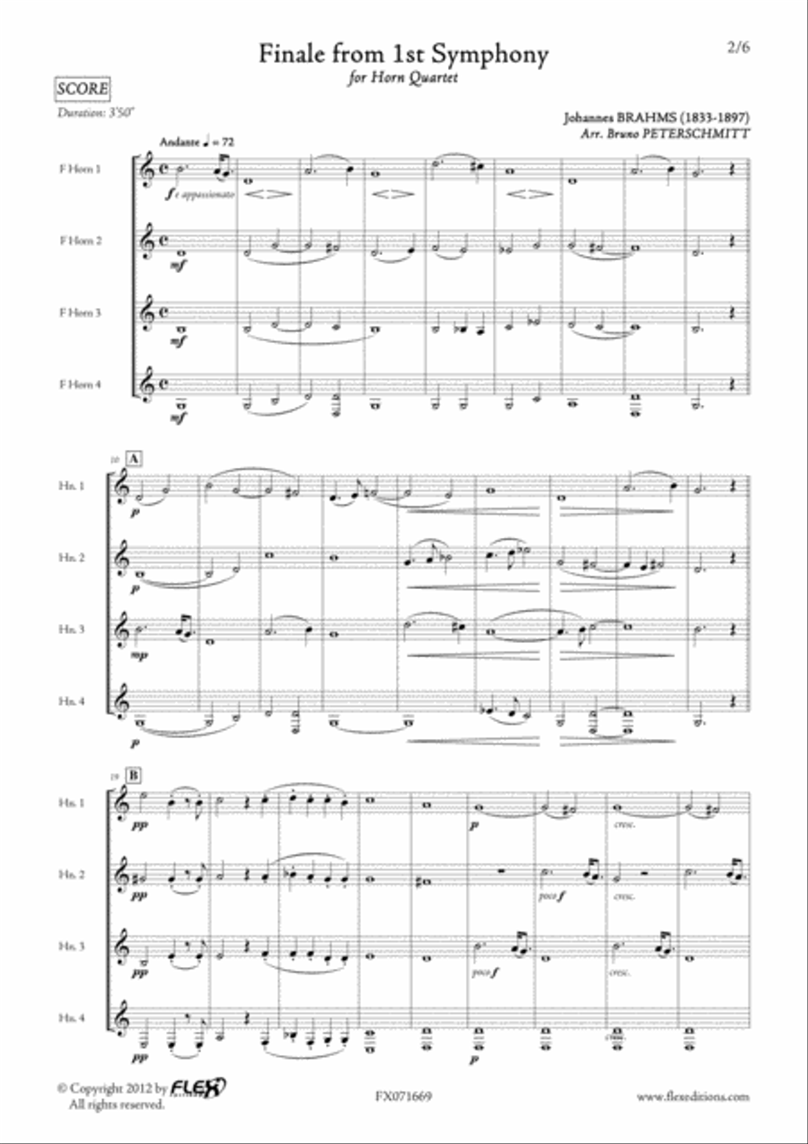 Finale from 1st Symphony Finale from 1st Symphony French Horn Quartet scores gallery preview page 2