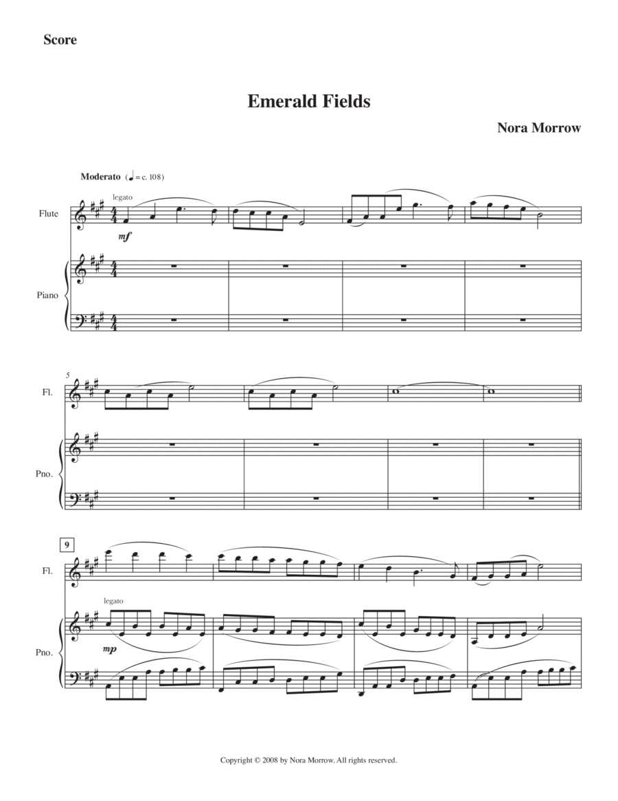 Emerald Fields Flute Solo scores gallery preview page 1