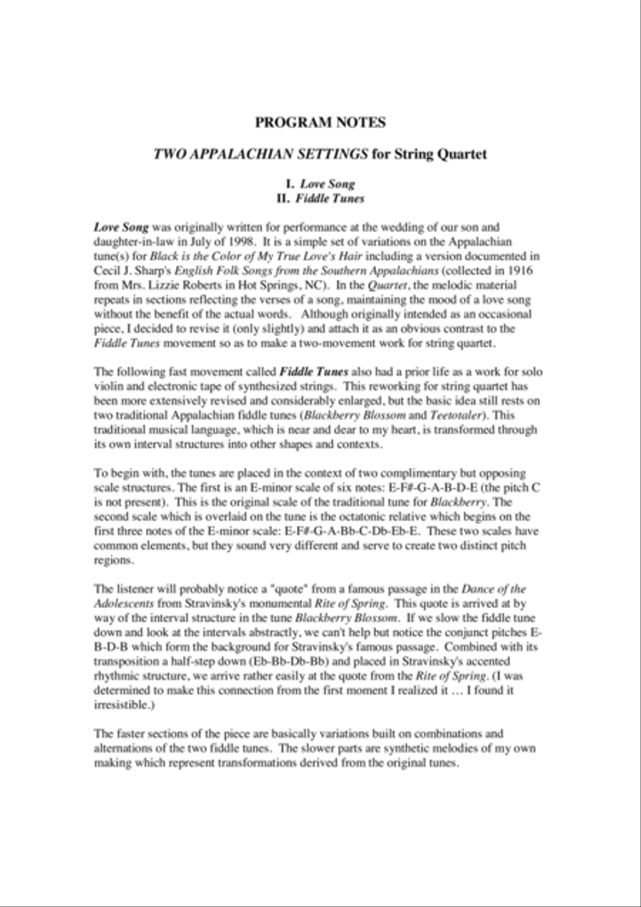 [Rhodes] Two Appalachian Settings String Quartet scores gallery preview page 5