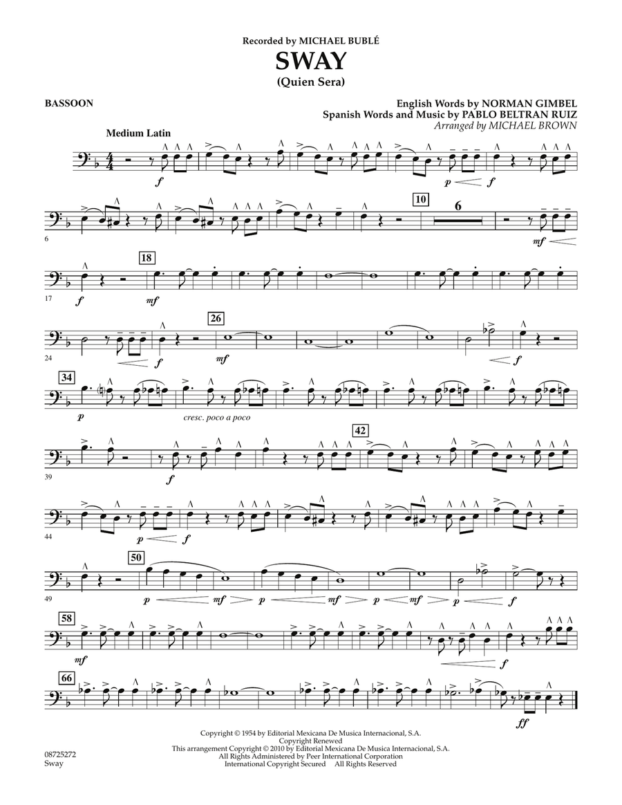 Sway (Quien Sera) - Bassoon Concert Band scores gallery preview page 1