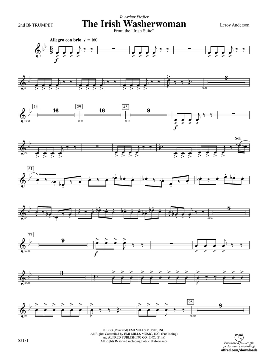 The Irish Washerwoman (from the Irish Suite): 2nd B-flat Trumpet
