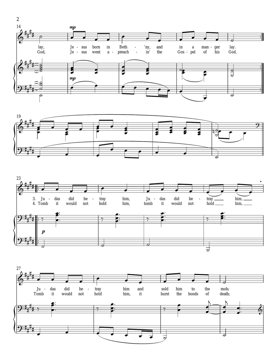 Jesus Born In Beth'ny High Voice scores gallery preview page 2