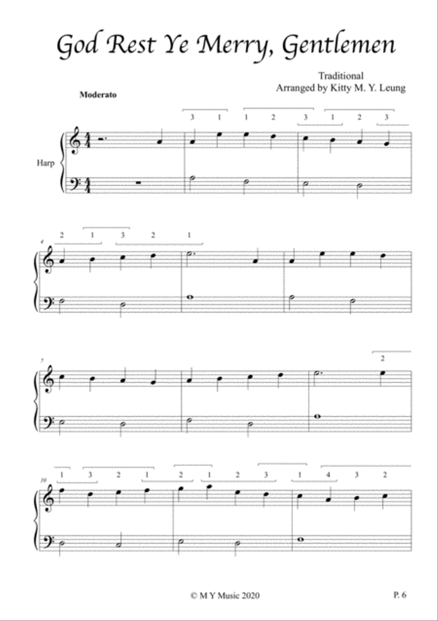 Christmas Songs (Book 3) - Small Harp (from Low C) Harp scores gallery preview page 6