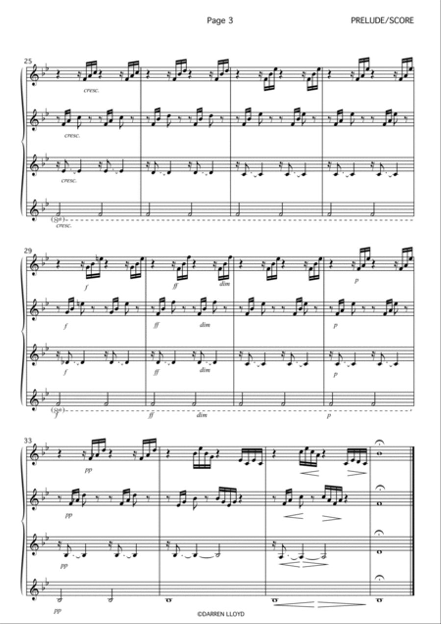 Prelude for Trumpet quartet J S Bach Brass Quartet scores gallery preview page 4