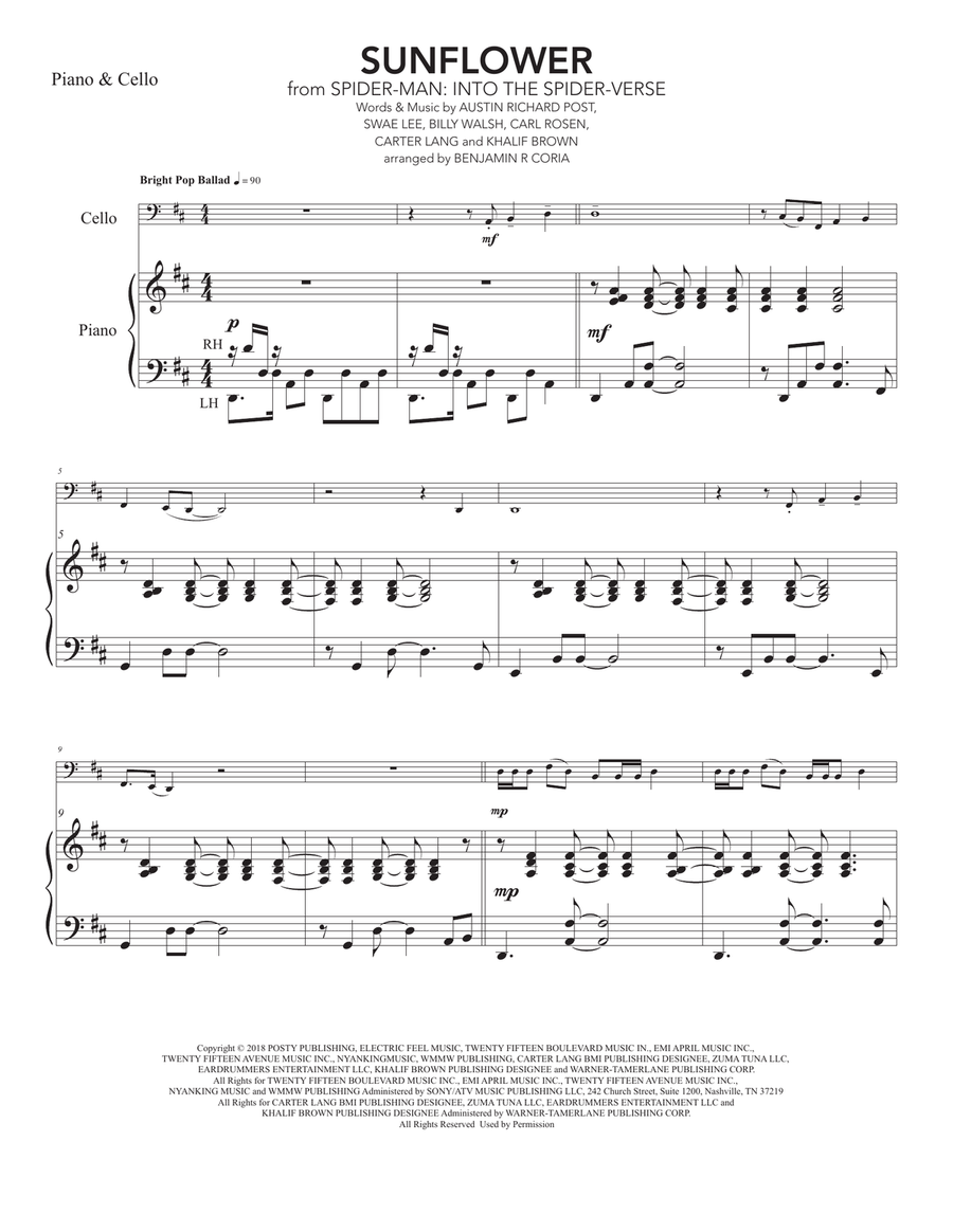 Sunflower Piano scores gallery preview page 3