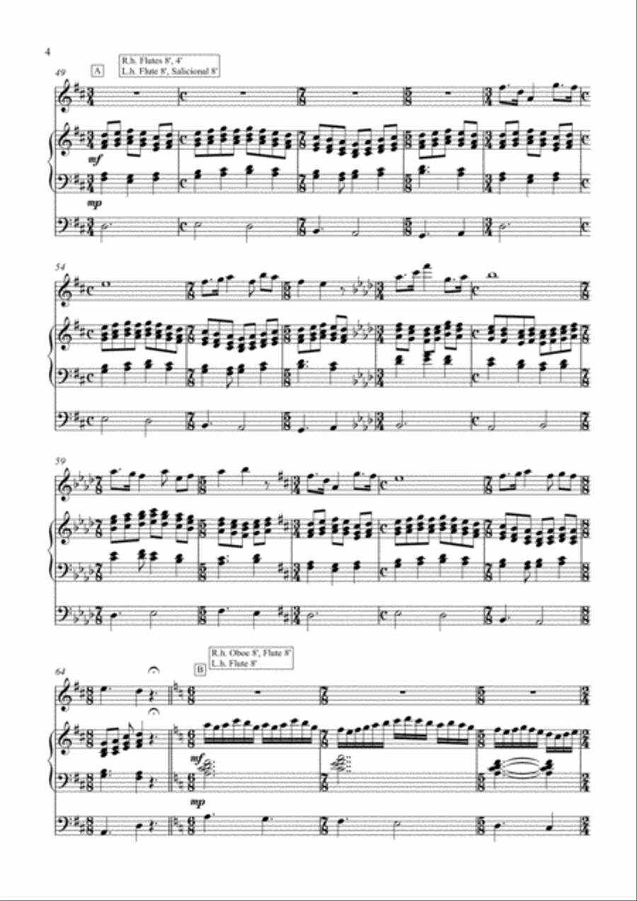 Fantasia on the Themes by M.K. Ciurlionis for Flute and Organ, Op. 11 (2013) Woodwind Duet scores gallery preview page 4