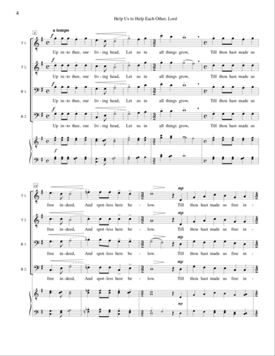 Help Us to Help Each Other, Lord TTBB scores gallery preview page 2