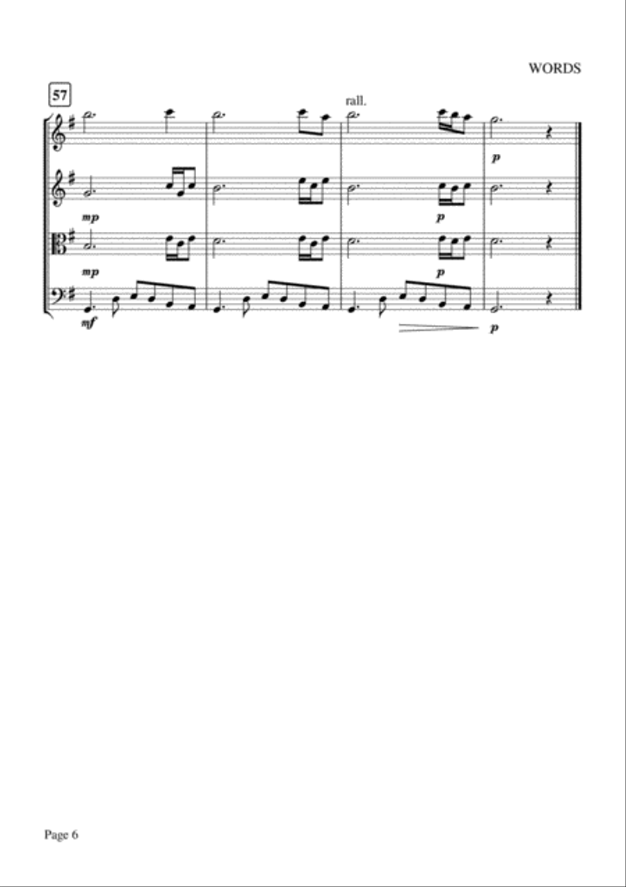 Words String Quartet scores gallery preview page 6