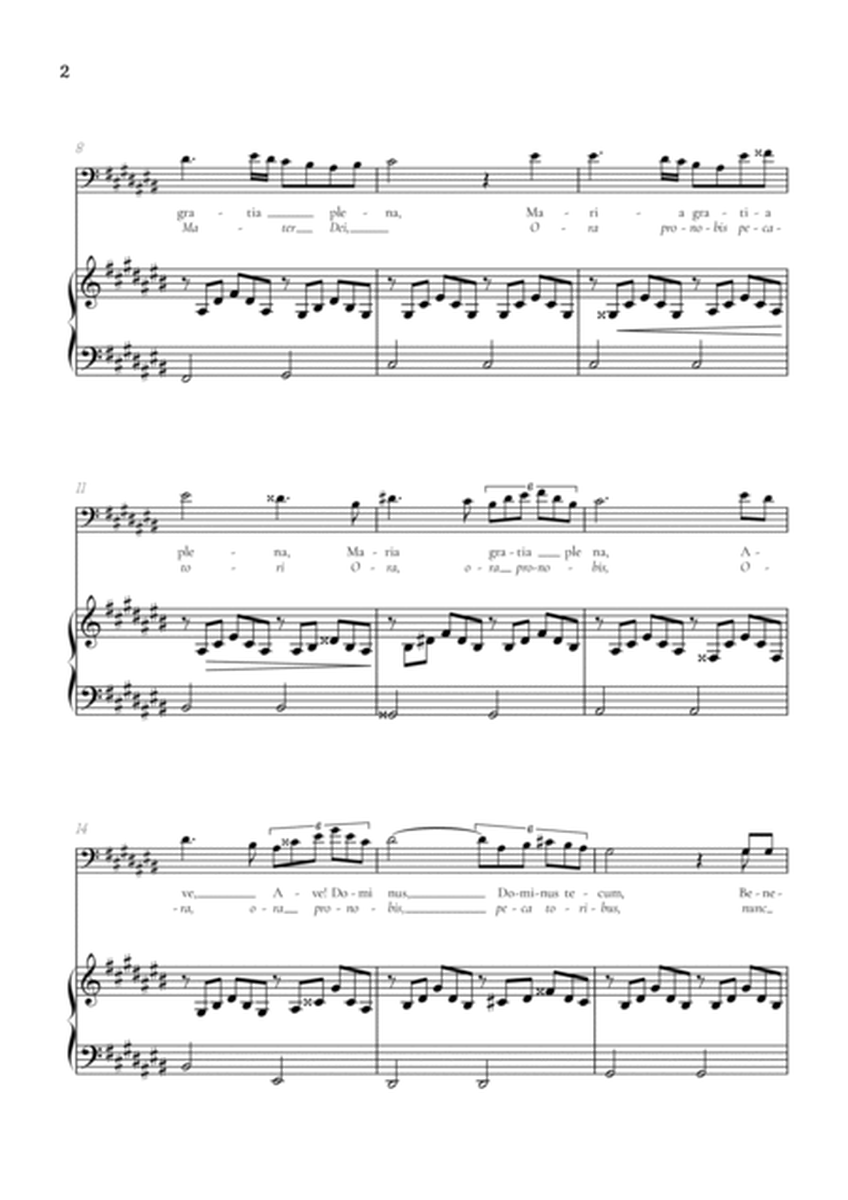 Schubert Ave Maria in C sharp major [C#] • baritone voice sheet music with easy piano accompaniment image number null