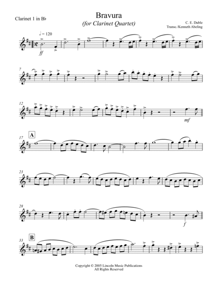 March – “Bravura” (for Clarinet Quartet) image number null
