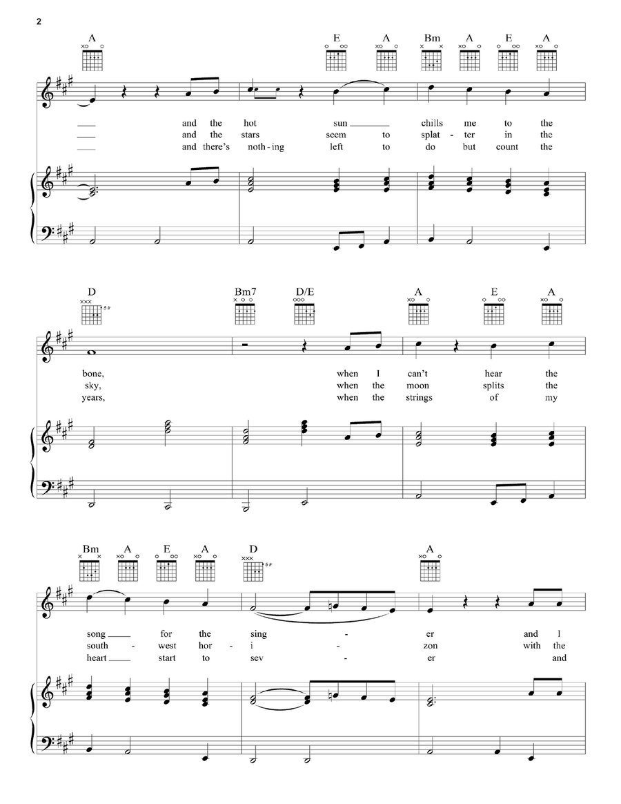 Black Muddy River Piano, Vocal, Guitar scores gallery preview page 2