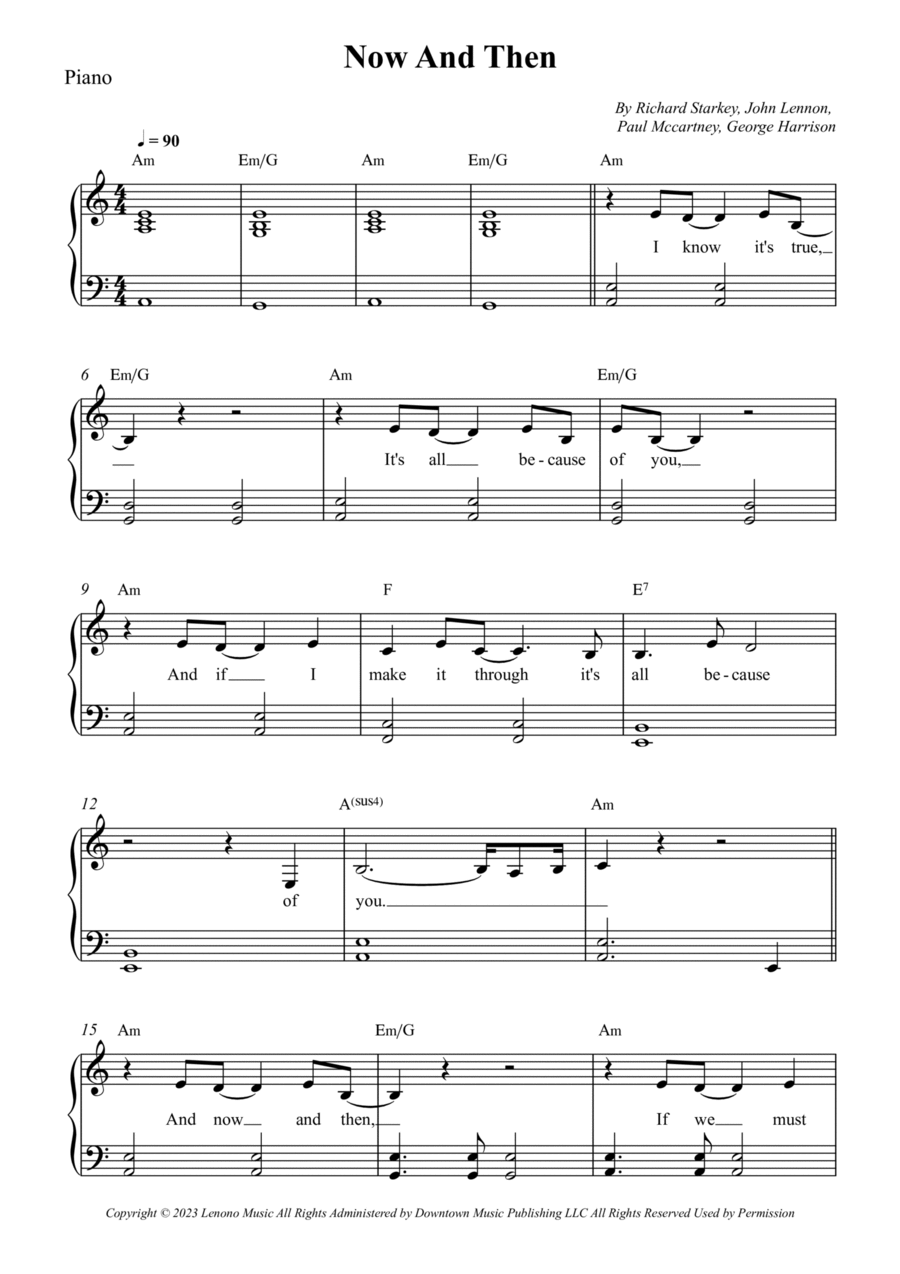 Now And Then Voice scores gallery preview page 1