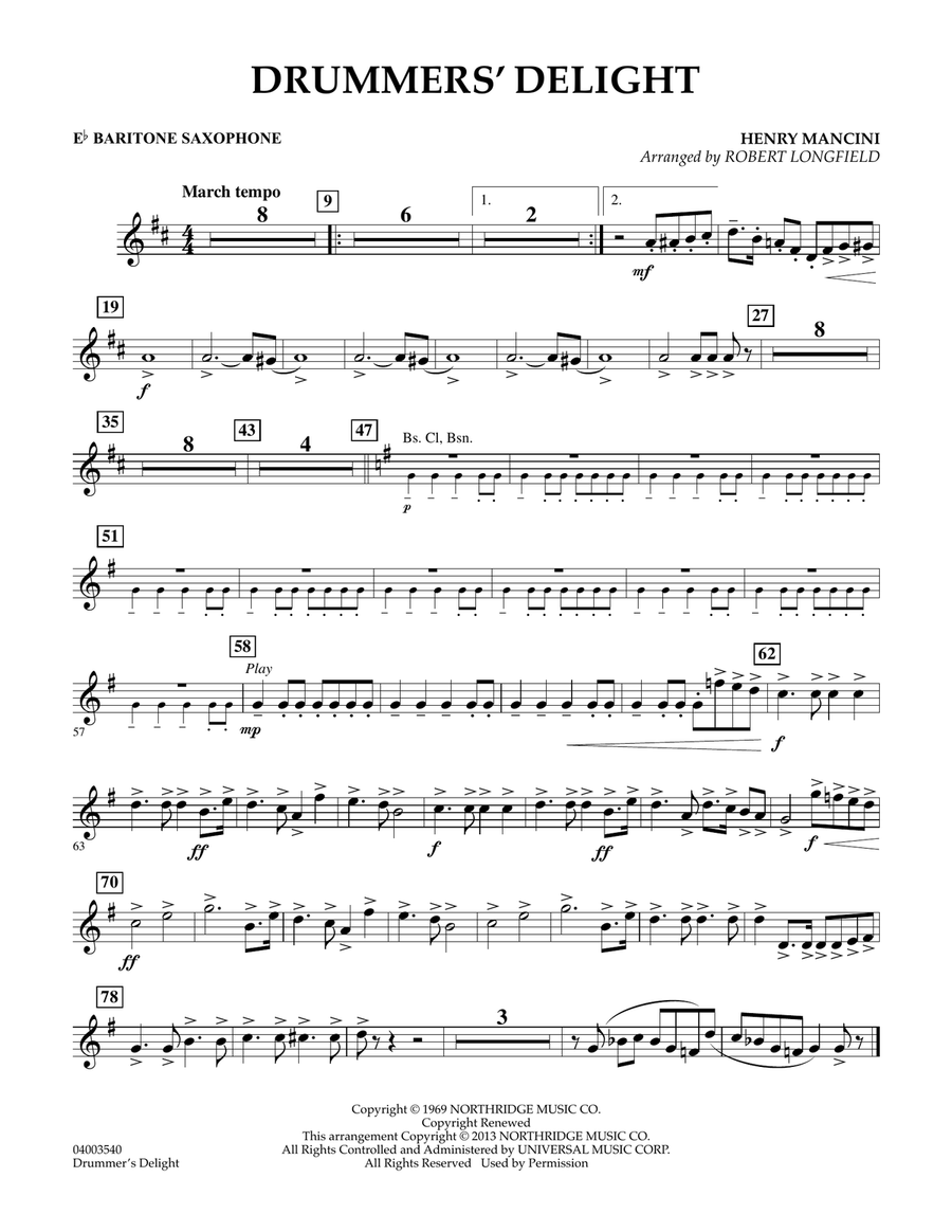 Drummers' Delight - Eb Baritone Saxophone