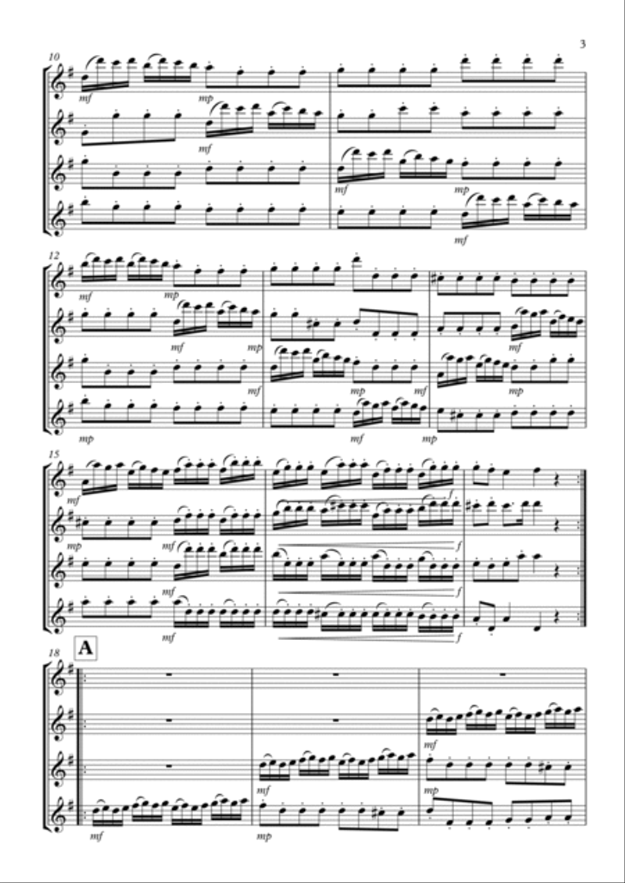 Concerto for Four Violins No.2 Woodwind Ensemble scores gallery preview page 3