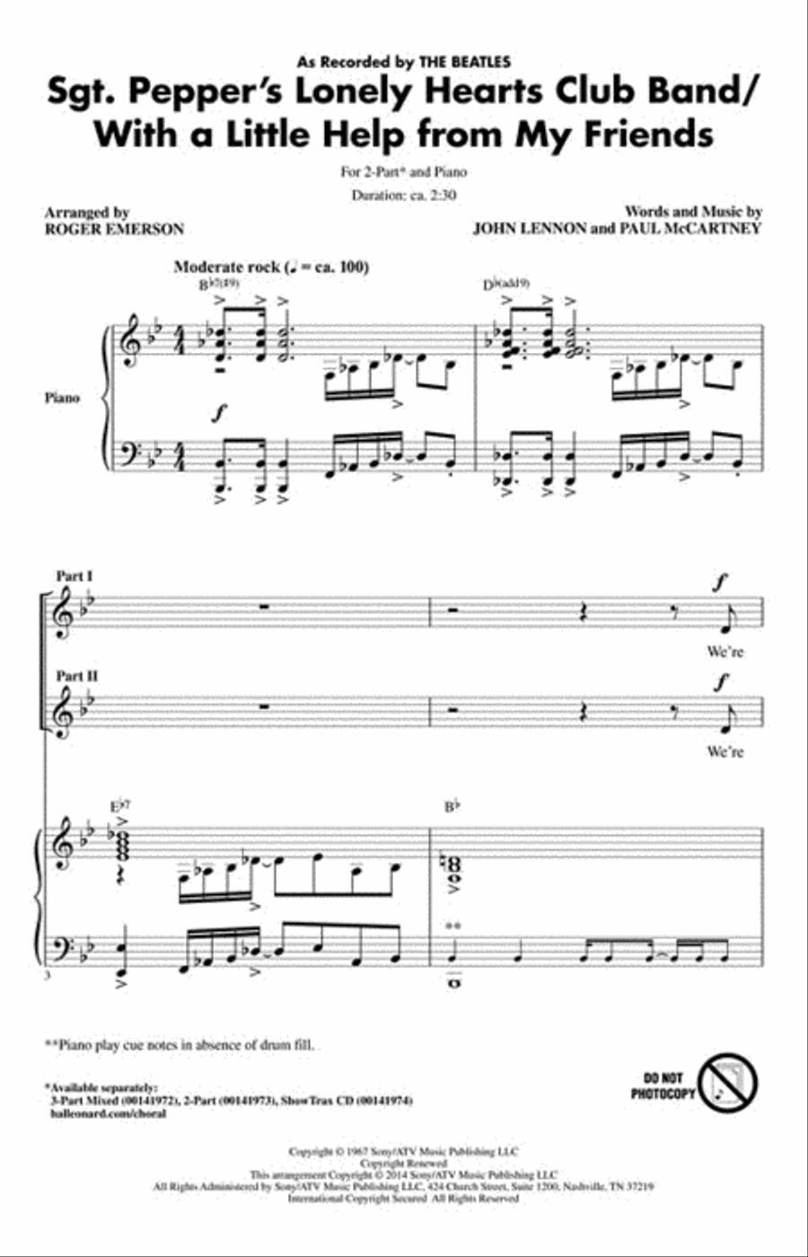 Sgt. Pepper's Lonely Hearts Club Band/With a Little Help From My Friends 2-Part scores gallery preview page 2