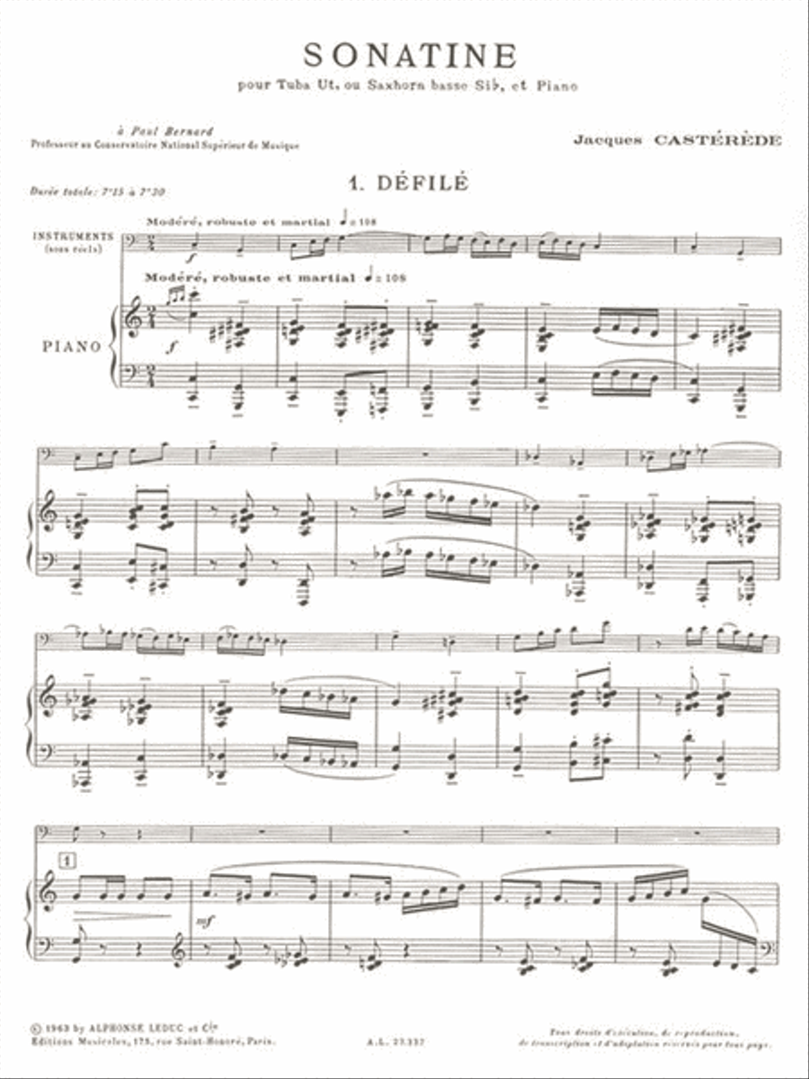 Sonatina (tuba/saxhorn And Piano) Tuba scores gallery preview page 2