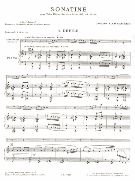Sonatina (tuba/saxhorn And Piano)