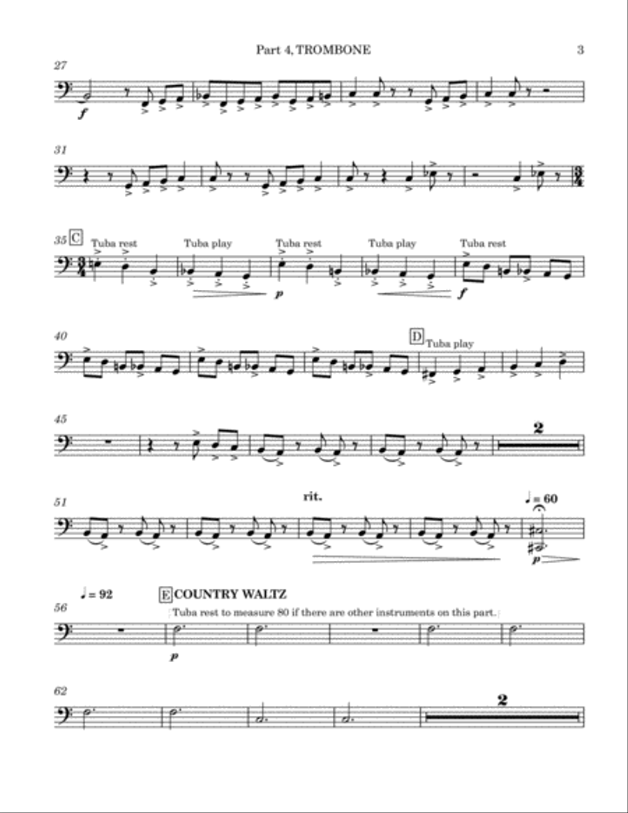 Made for You and Me: Inspired by Woody Guthrie - Part 4 - Trombone Concert Band scores gallery preview page 3