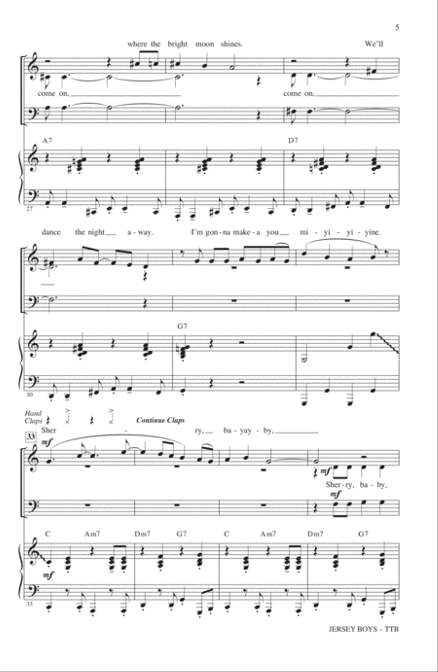 Jersey Boys Medley Jersey Boys Medley TTBB scores gallery preview page 4