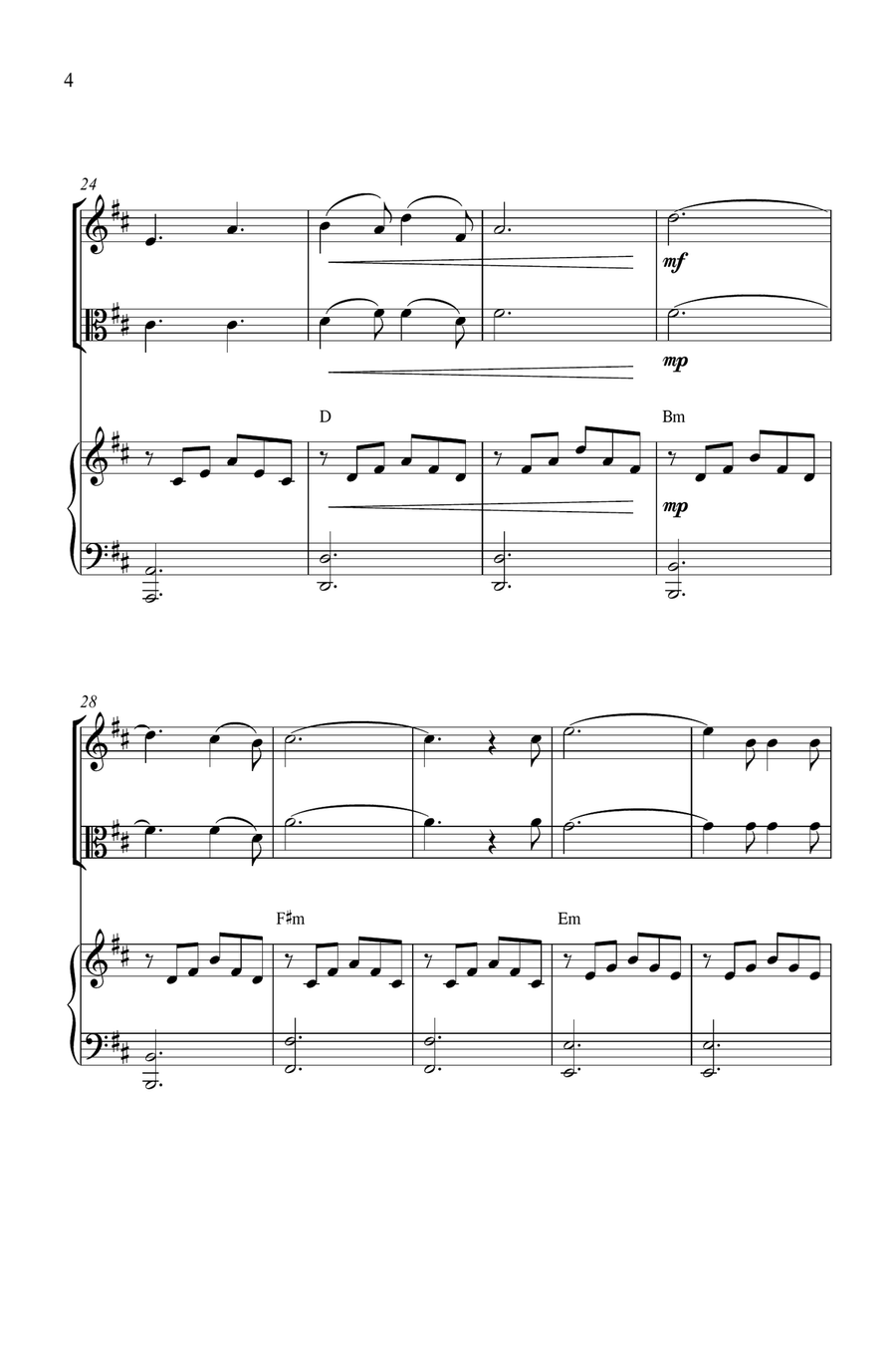 O Holy Night String Duet scores gallery preview page 4