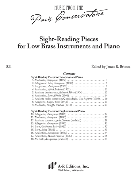 Sight-Reading Pieces for Low Brass Instruments and Piano