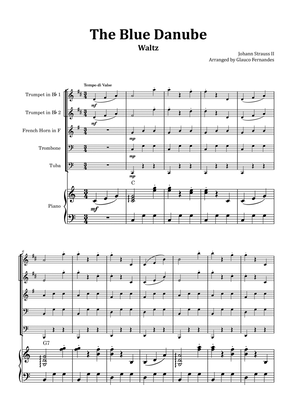 The Blue Danube - Brass Quintet with Piano and Chord Notations