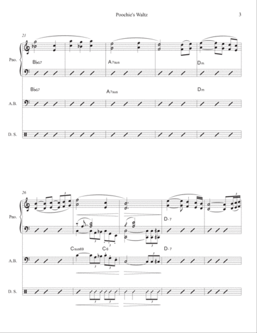 Poochie's Waltz (Trio) Jazz Ensemble scores gallery preview page 5