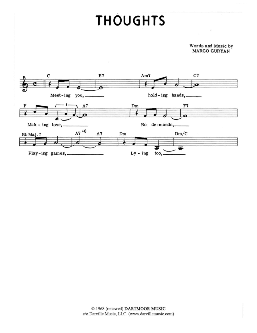 Thoughts Thoughts Piano scores gallery preview page 1