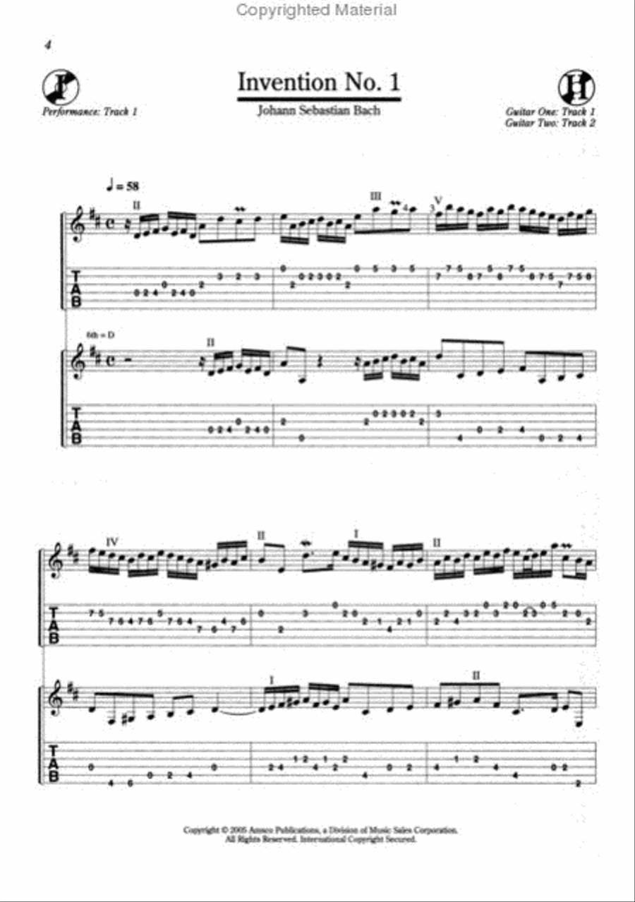 Bach Inventions Acoustic Guitar scores gallery preview page 2