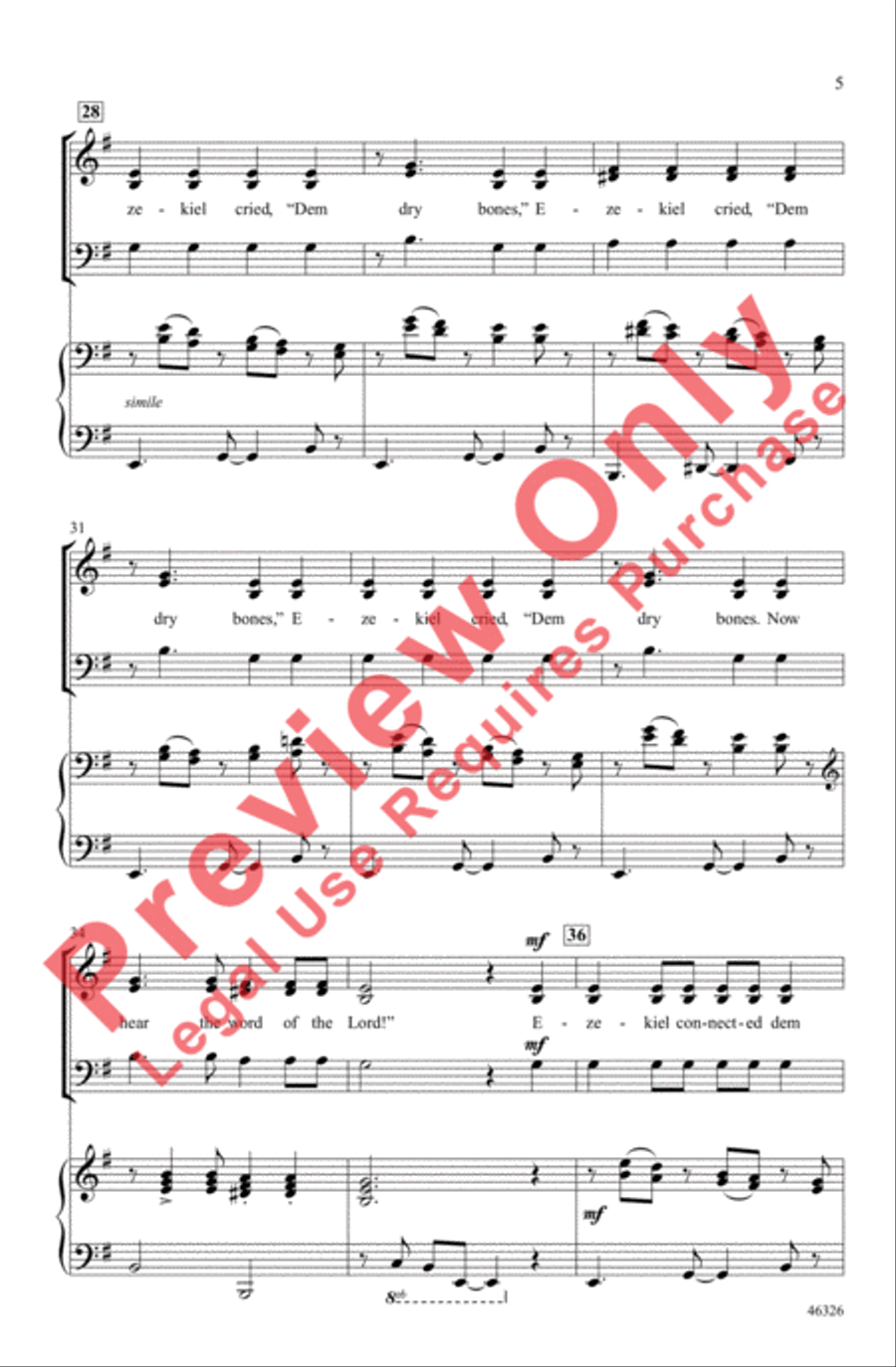 Dry Bones 3-Part scores gallery preview page 5